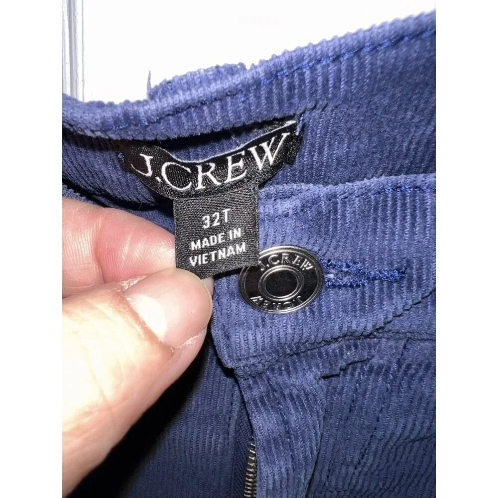 J.CREW Men's Corduroy Pants Navy Straight Leg Cotton Cord Style AC336 Sz 32T